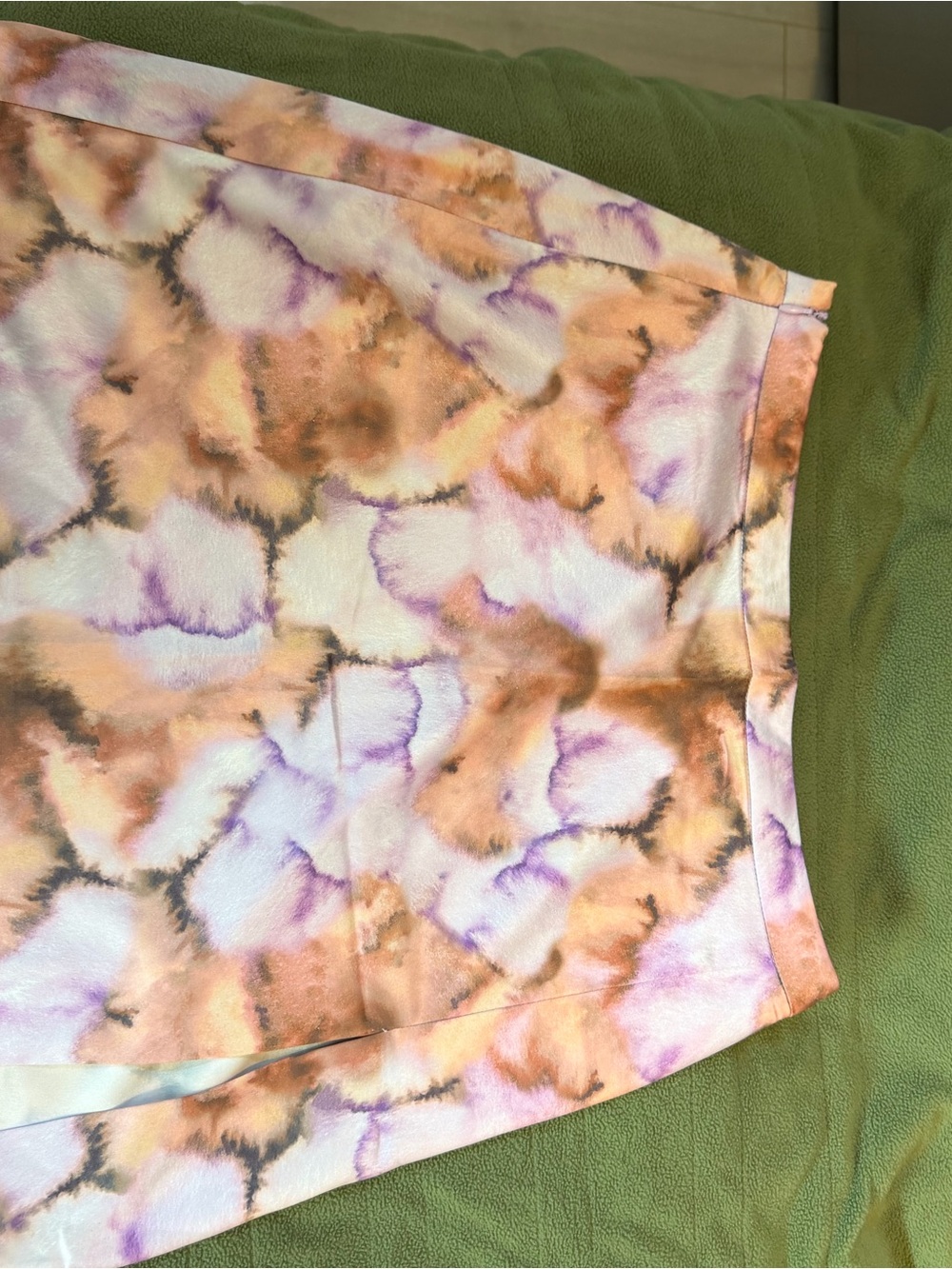 Dynamite Tie-Dye Pencil Skirt in Peach, Lavender & Brown